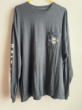 Salt Life Men's Long Sleeve Pocket Tee in Charcoal